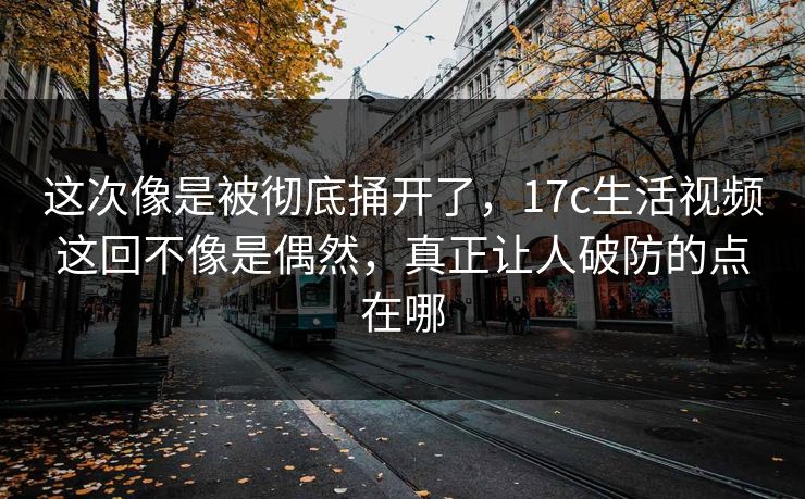 这次像是被彻底捅开了，<strong>17C</strong>生活视频这回不像是偶然，真正让人破防的点在哪