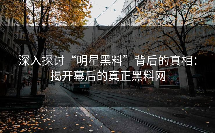 深入探讨“明星黑料”背后的真相：揭开幕后的真正黑料网