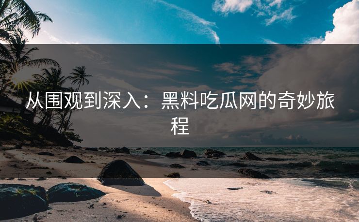 从围观到深入：黑料吃瓜网的奇妙旅程