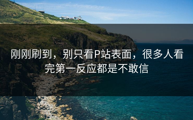 刚刚刷到，别只看P站表面，很多人看完第一反应都是不敢信