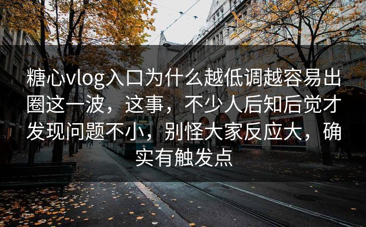 糖心vlog入口为什么越低调越容易出圈这一波，这事，不少人后知后觉才发现问题不小，别怪大家反应大，确实有触发点