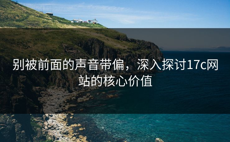 别被前面的声音带偏，深入探讨17c网站的核心价值